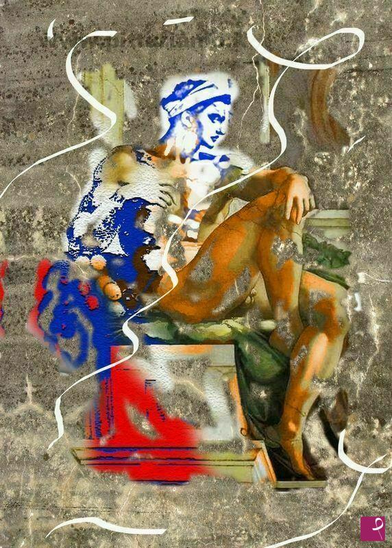 quadri in vendita online - L'ignudo di Michelangelo