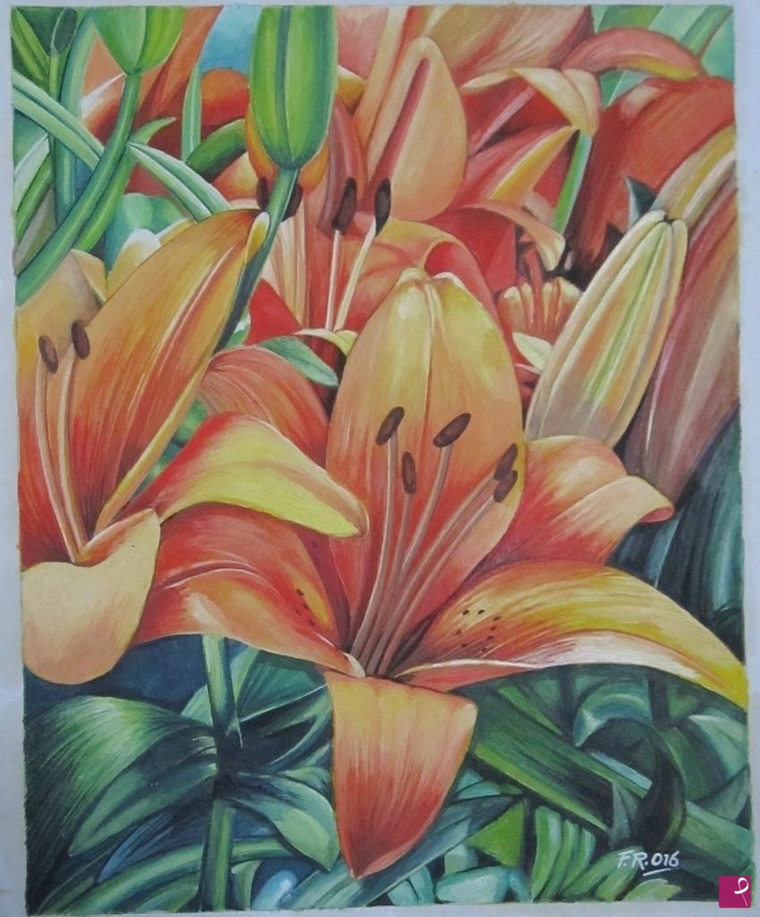 quadri in vendita online - Lilium arancio