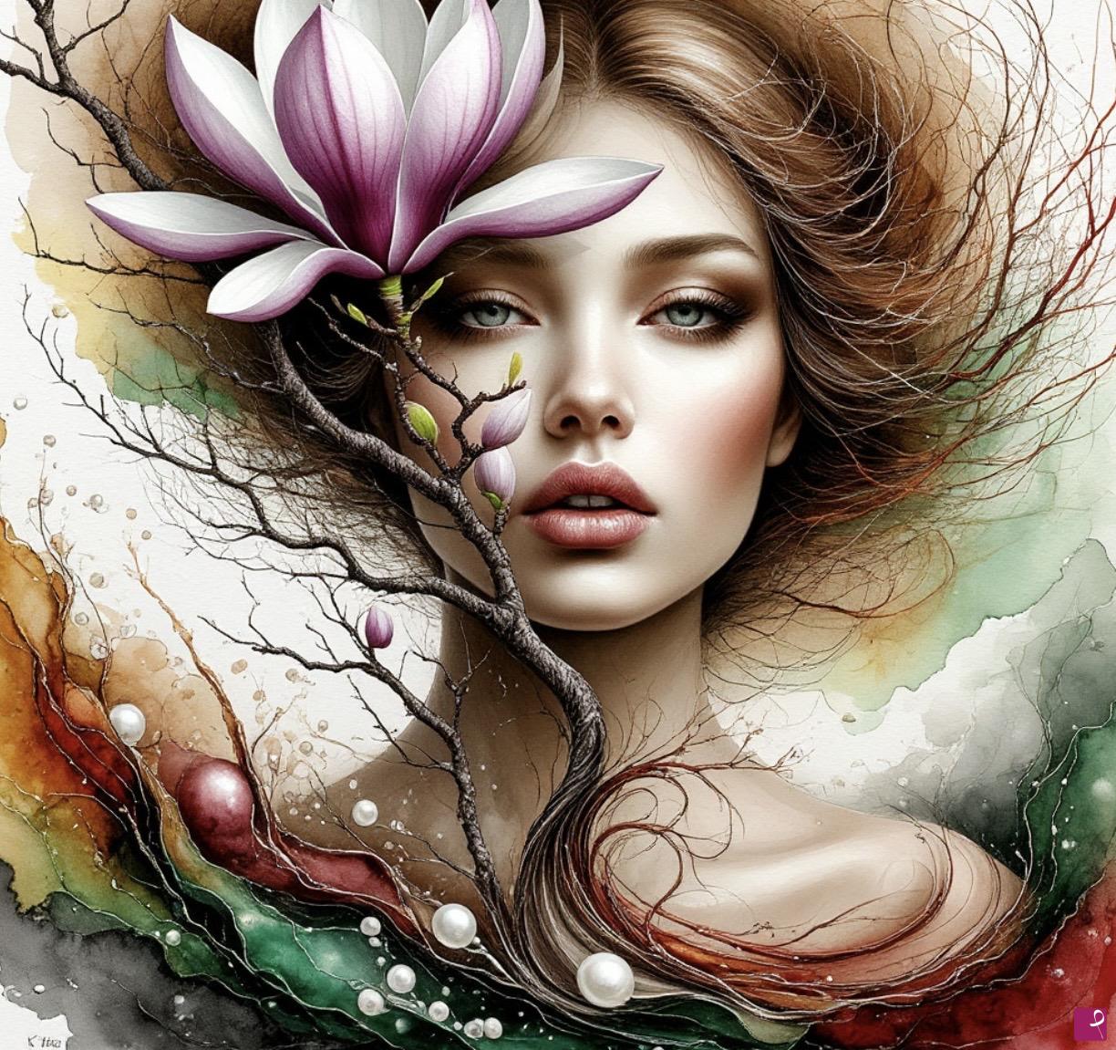 quadri in vendita online - Lily face decoration