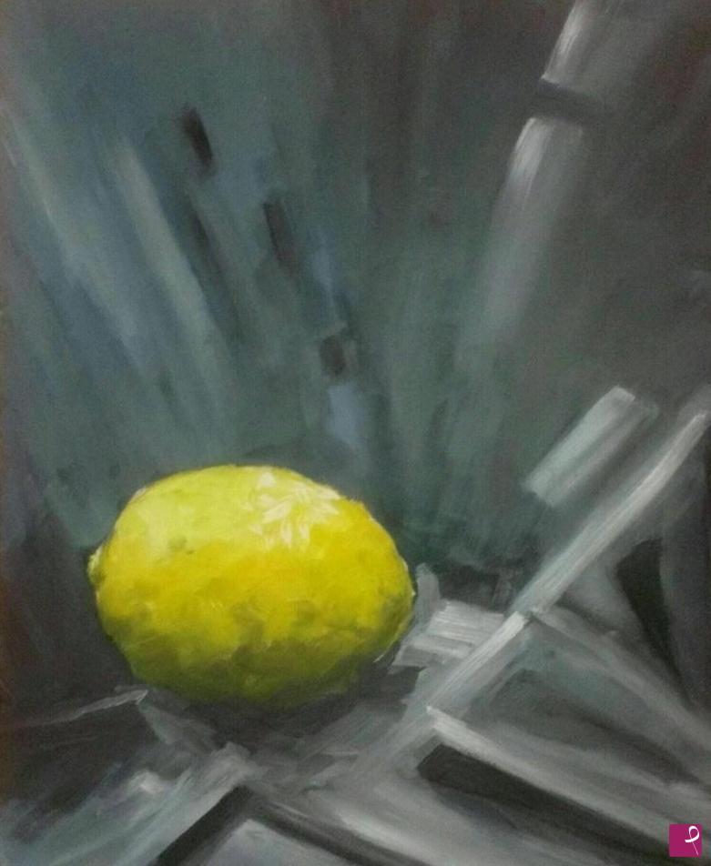 quadri in vendita online - limone nel grigio