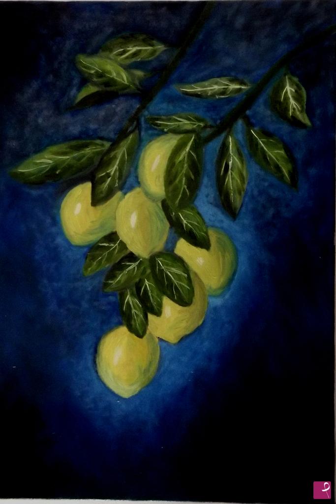 quadri in vendita online - Limoni nel blu
