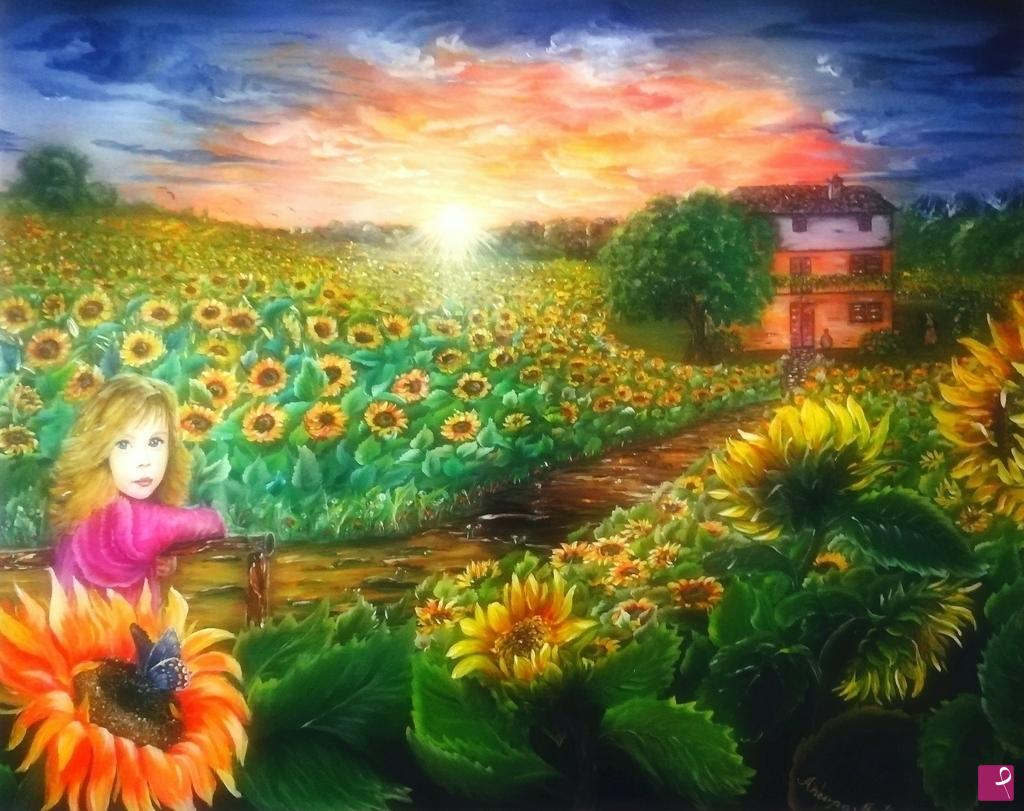 quadri in vendita online - L:incanto dei girasoli