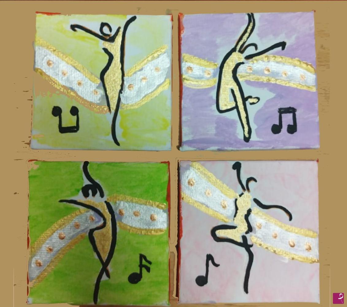 quadri in vendita online - LINE ART DANCE (opera in 4 pezzi)