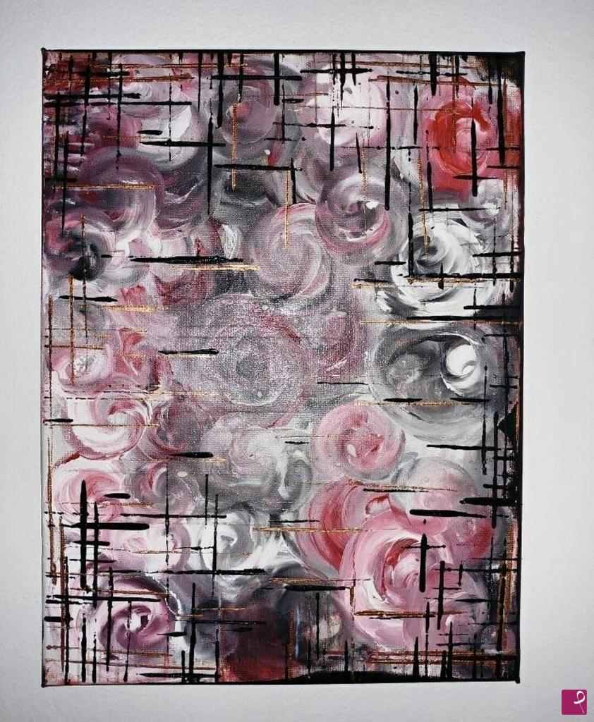 quadri in vendita online - Line Rose