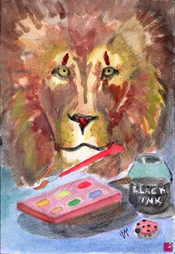 quadri in vendita online - Lion and Watercolour