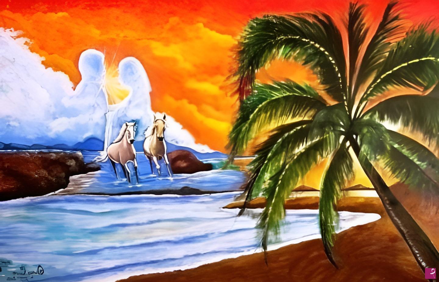 quadri in vendita online - L'isola dei cavalli