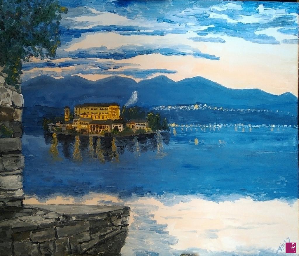 quadri in vendita online - l'isola di san giulio
