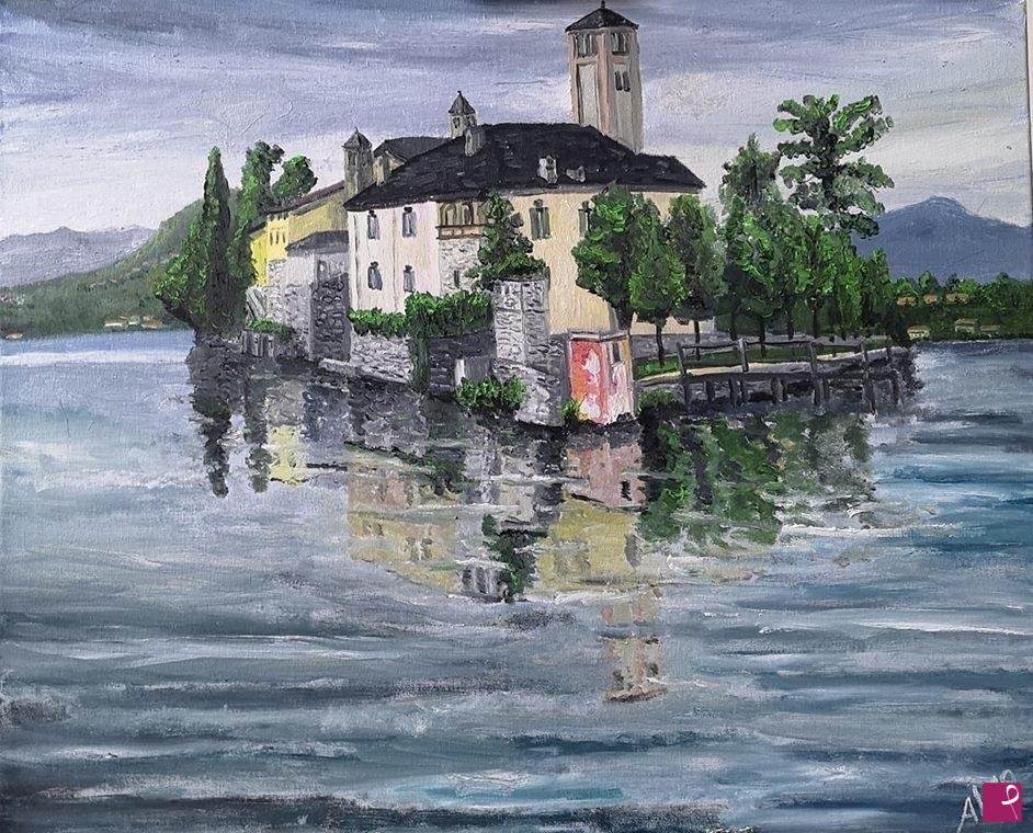quadri in vendita online - L'isola di San Giulio