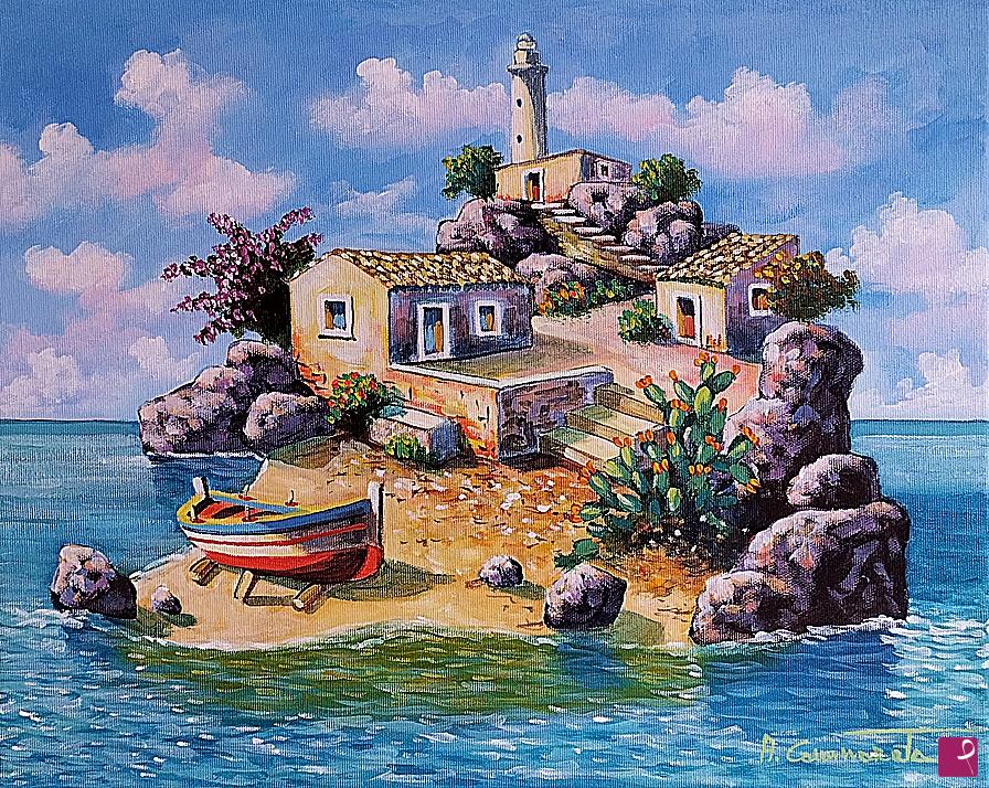 quadri in vendita online - L'isola sperduta  - www.paesaggicammarata.it