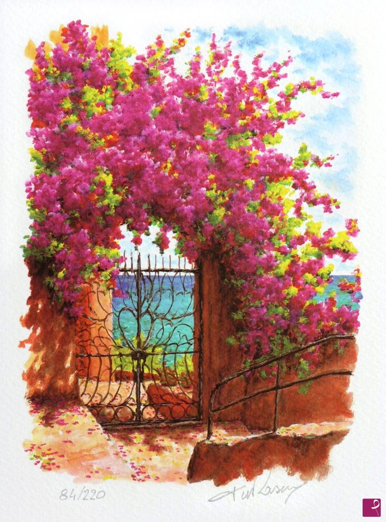 quadri in vendita online - Litografia N. 13 - Cancello sul mare