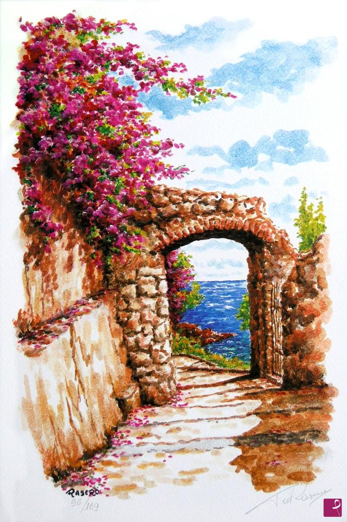 quadri in vendita online - Litografia N. 46 - Arco sul mare