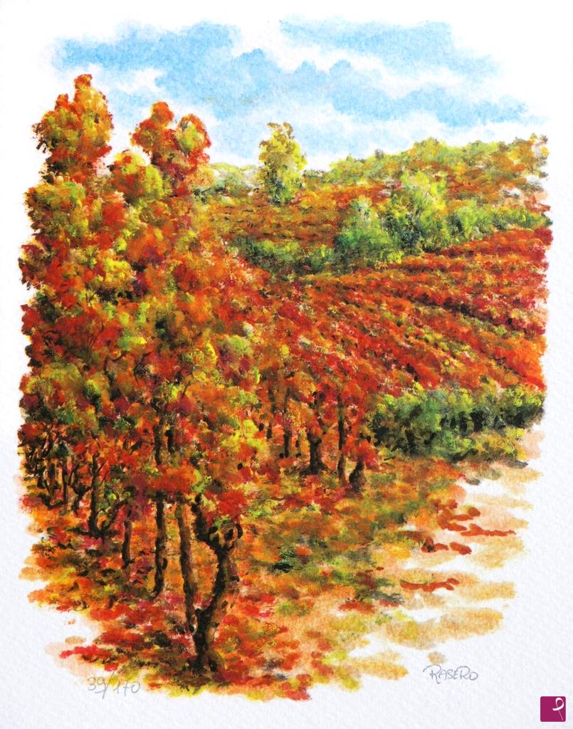 quadri in vendita online - Litografia N. 6 - Viottolo tra le vigne