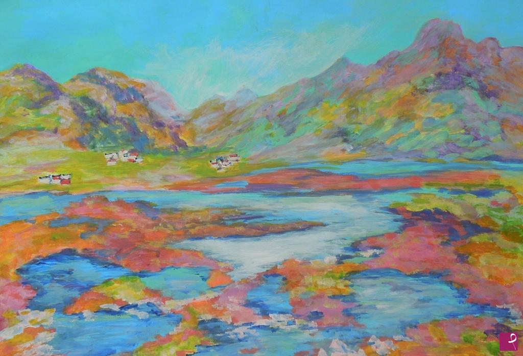 quadri in vendita online - Little houses in Norwegian Lofoten archipelago - 540