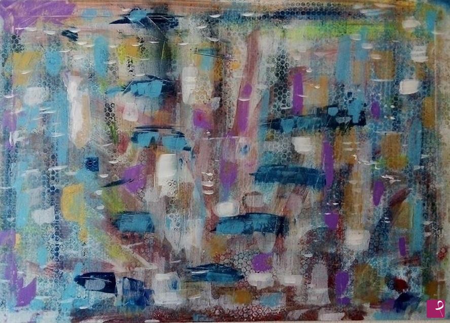 quadri in vendita online - Little People astratto informale originale su tela misura 100 x 70 cm