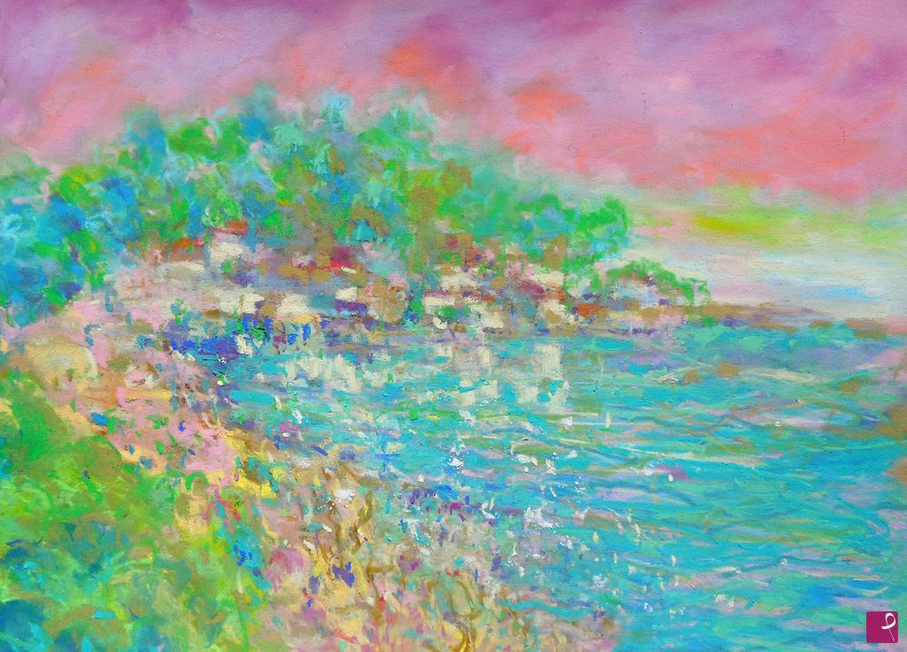 quadri in vendita online - Little village by the sea - 253