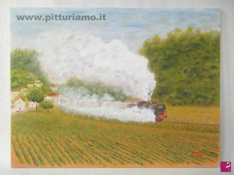 quadri in vendita online - Lo sbuffo della locomotiva