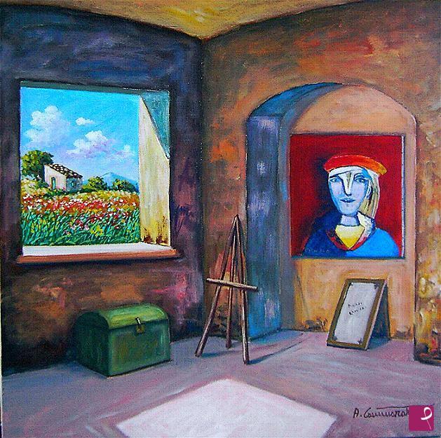 quadri in vendita online - Lo studio del falsario con un falso Picasso - www.paesaggicammarata.it
