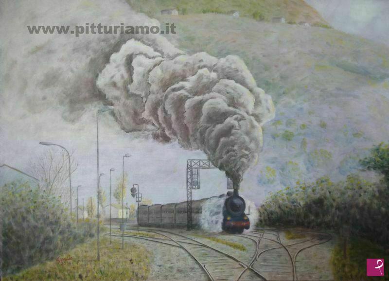 quadri in vendita online - Locomotiva nel pomeriggio