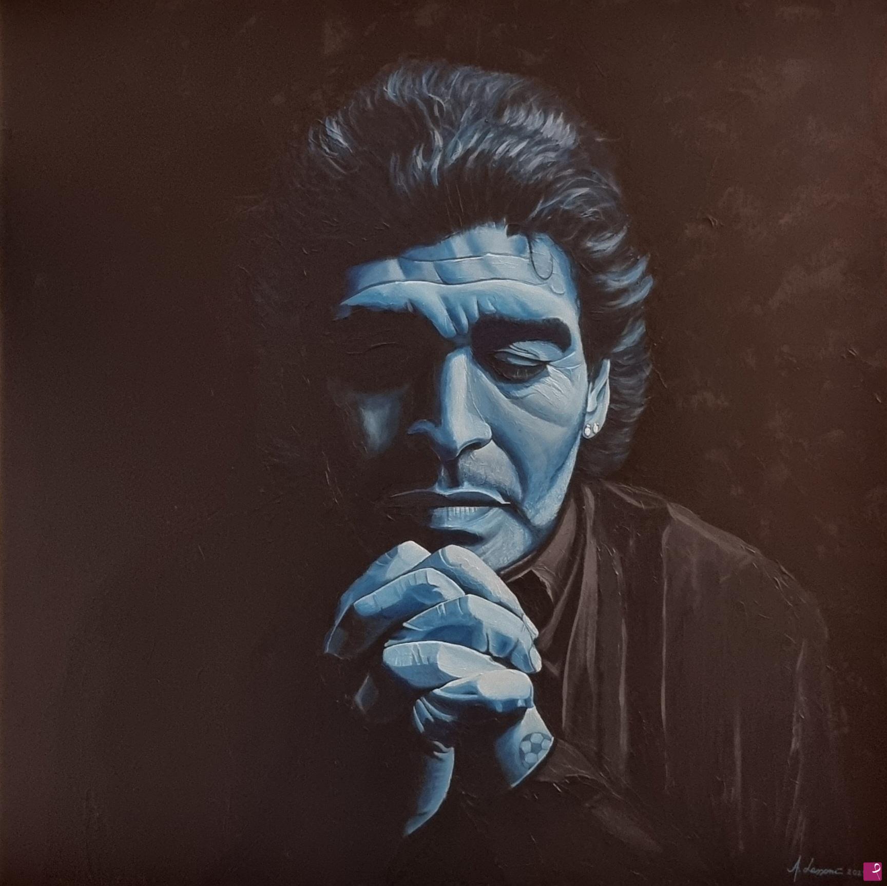 quadri in vendita online - L'ombra de Dios (tributo a Diego Armando Maradona)