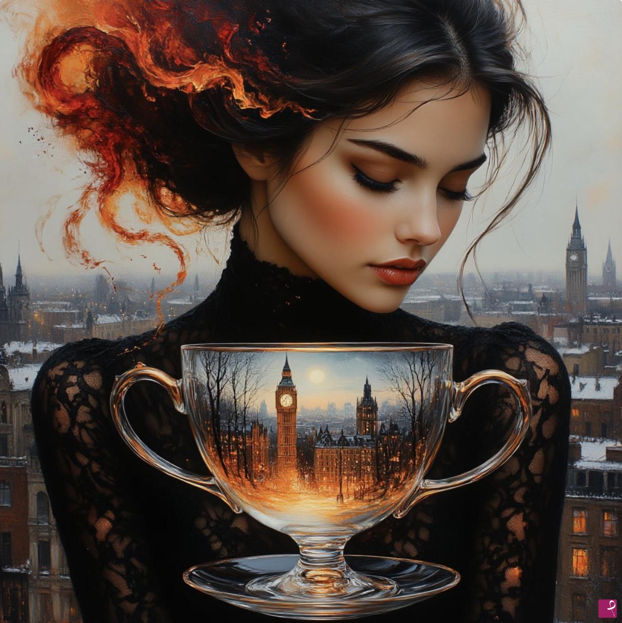 quadri in vendita online - London cap of tea
