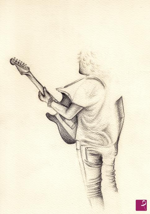 quadri in vendita online - Lonely Guitarist