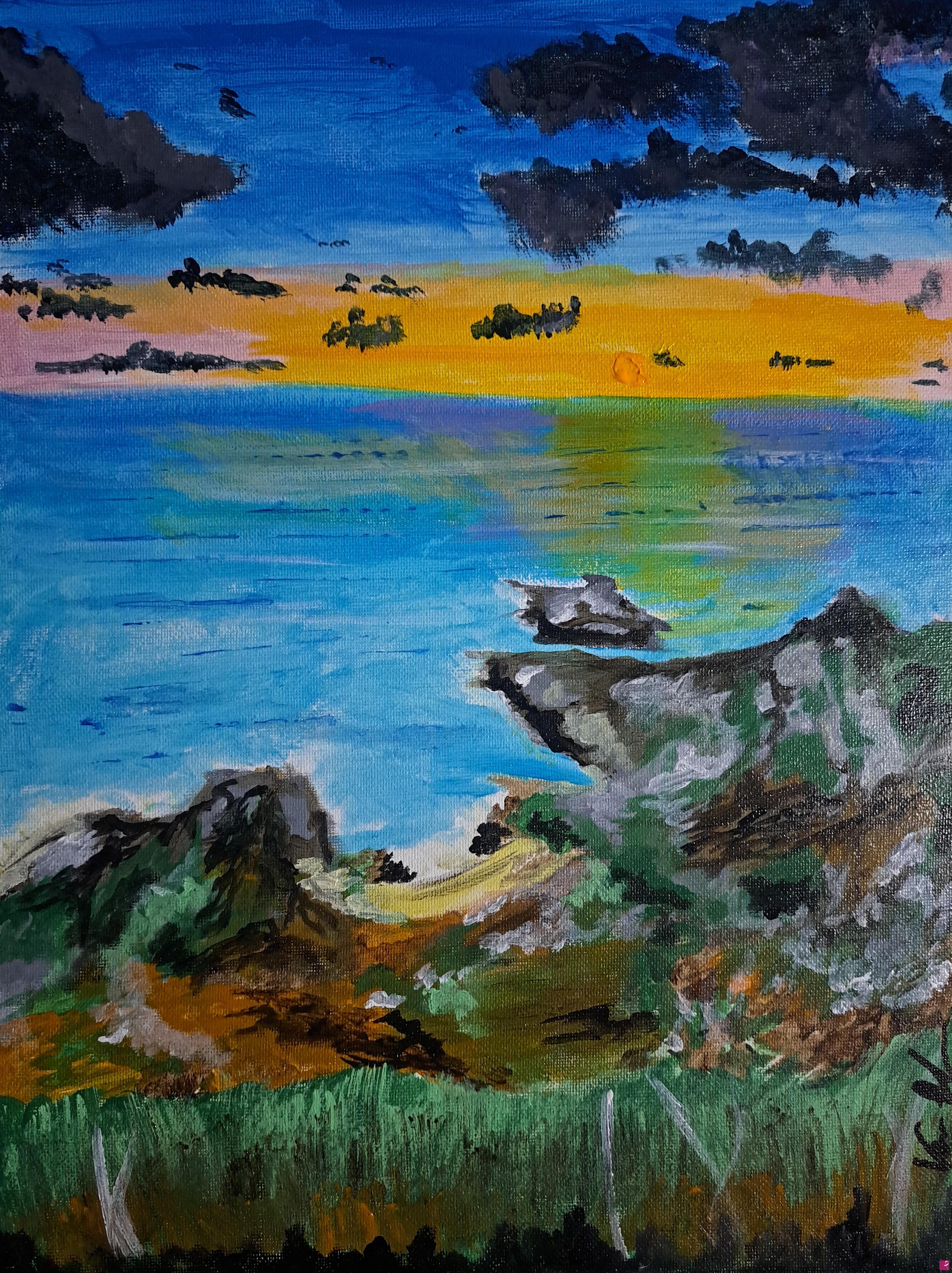 quadri in vendita online - Looking at the sea