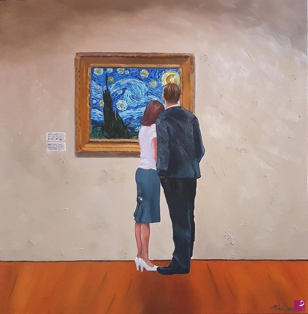 quadri in vendita online - Looking At The Starry Night