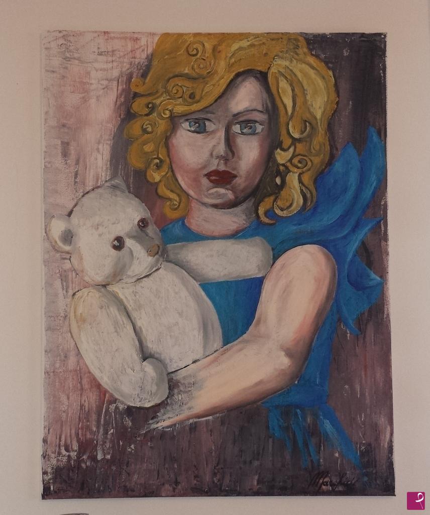 quadri in vendita online - L'Orsetto Bianco  , omaggio a T. de Lempicka
