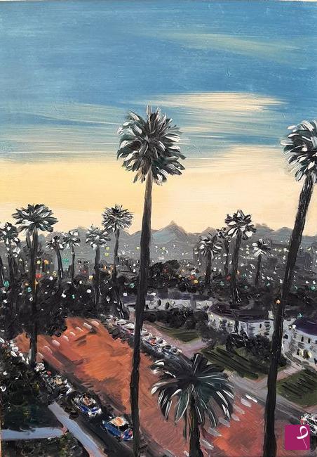 quadri in vendita online - Los Angeles al tramonto 