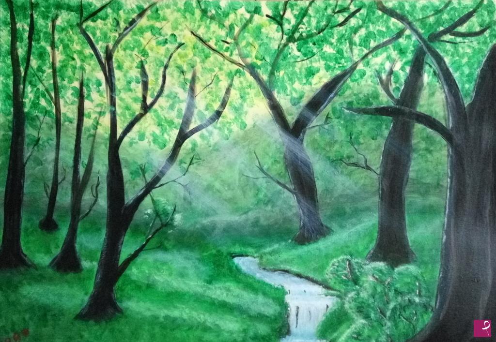 quadri in vendita online - Luce nel Bosco
