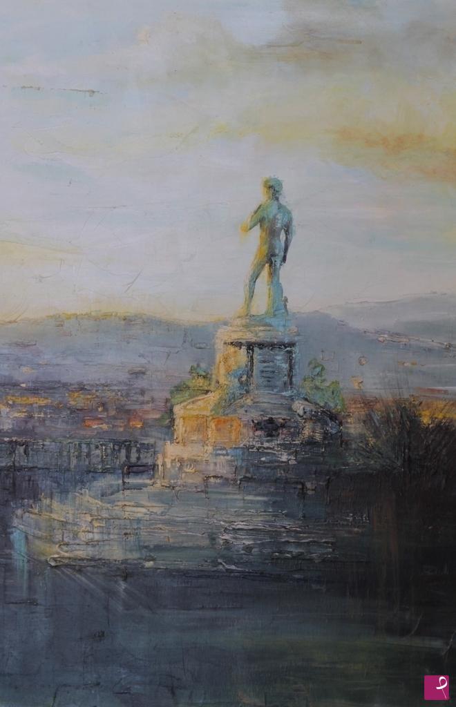 quadri in vendita online - Luce sul piazzale Michelangelo 