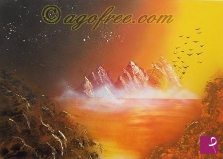 quadri in vendita online - Luce sulle montagne