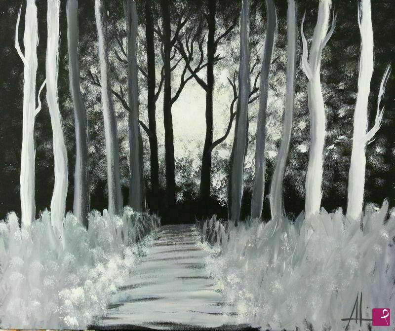 quadri in vendita online - Luce tra alberi