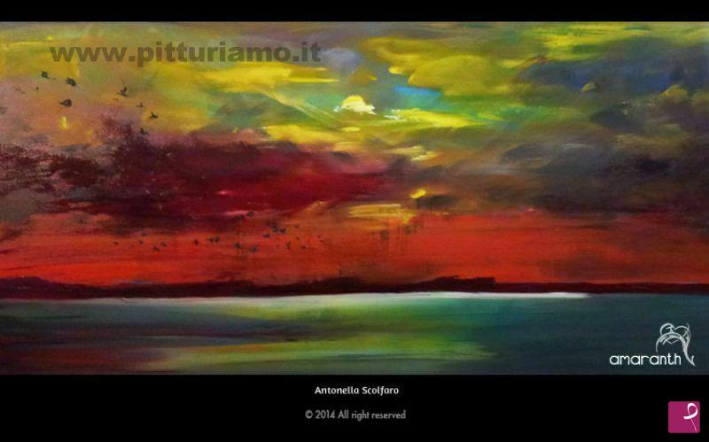 quadri in vendita online - luci al tramonto