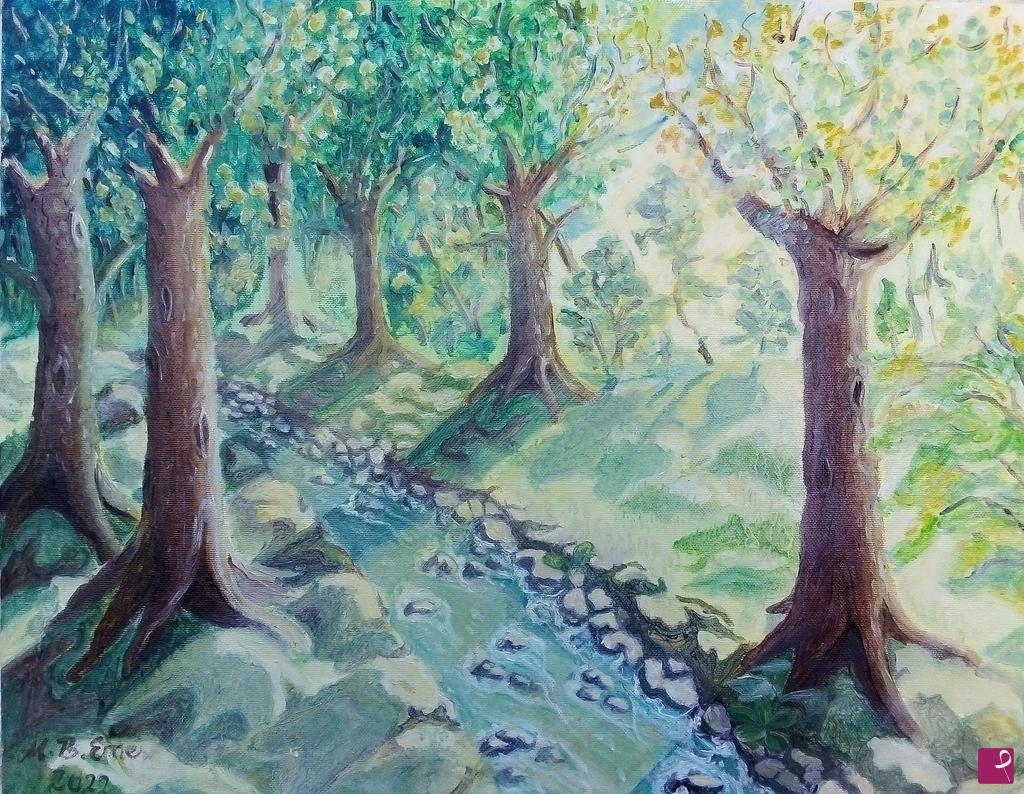 quadri in vendita online - Luci della foresta