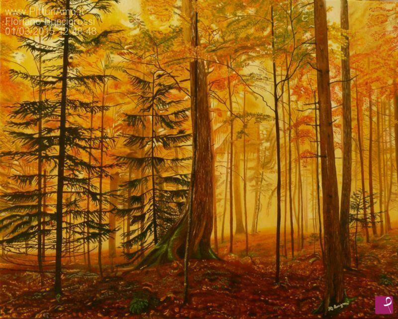 quadri in vendita online - luci e ombre del bosco
