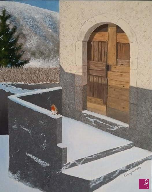 quadri in vendita online - Luci e ombre sulla neve