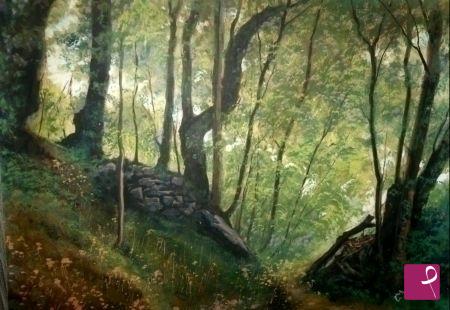 quadri in vendita online - Luci nel bosco