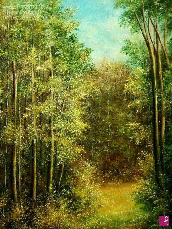 quadri in vendita online - Luci nel bosco