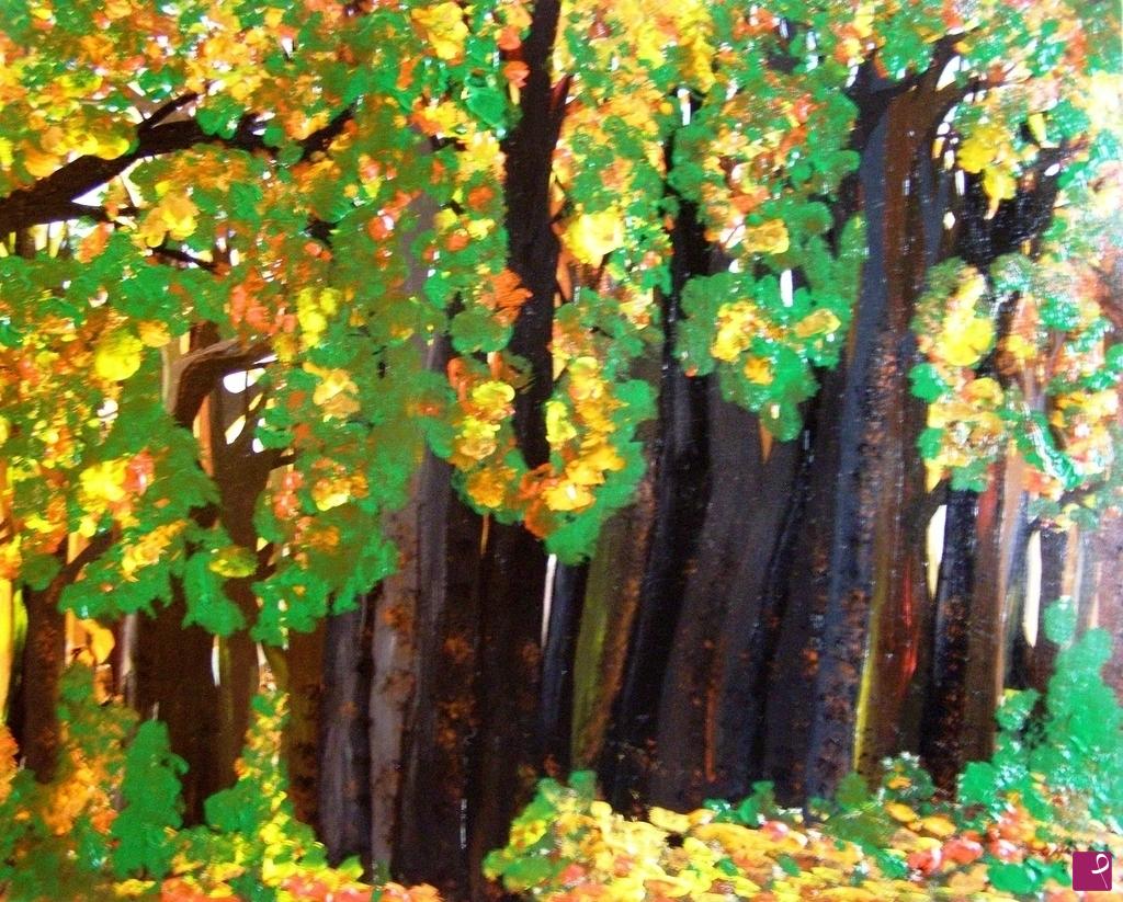 quadri in vendita online - "Luci nel bosco"