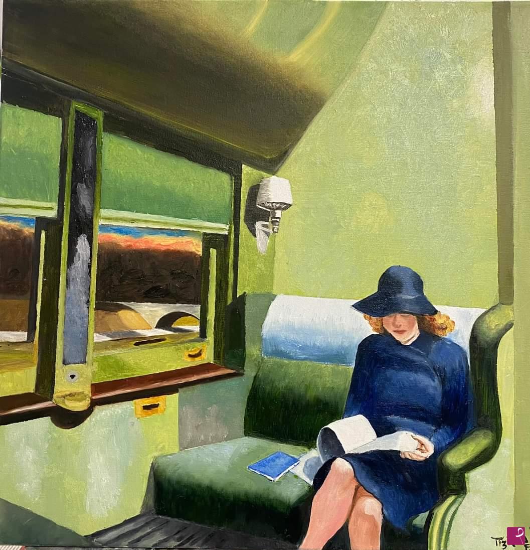 quadri in vendita online - LUCIA IN TRENO 