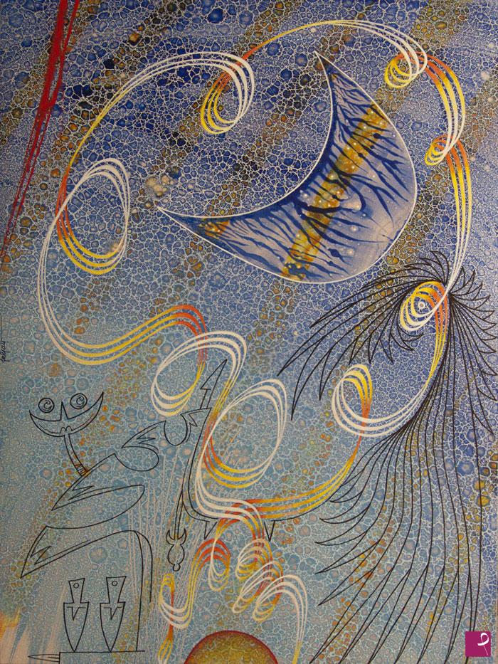 quadri in vendita online - Luna blu