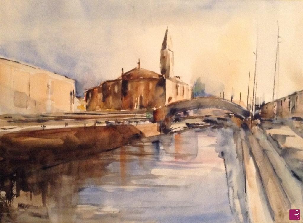 quadri in vendita online - Lungo il Naviglio - Milano