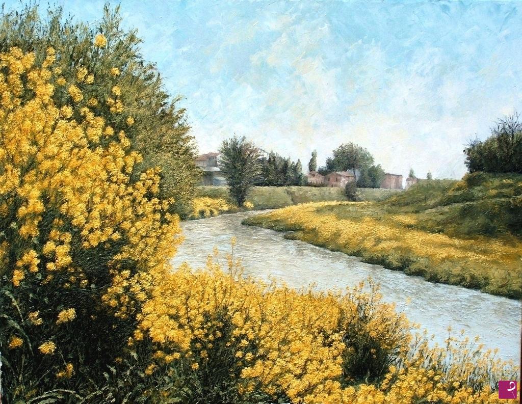quadri in vendita online - LUNGO LE RIVE DEL FIUME MISA