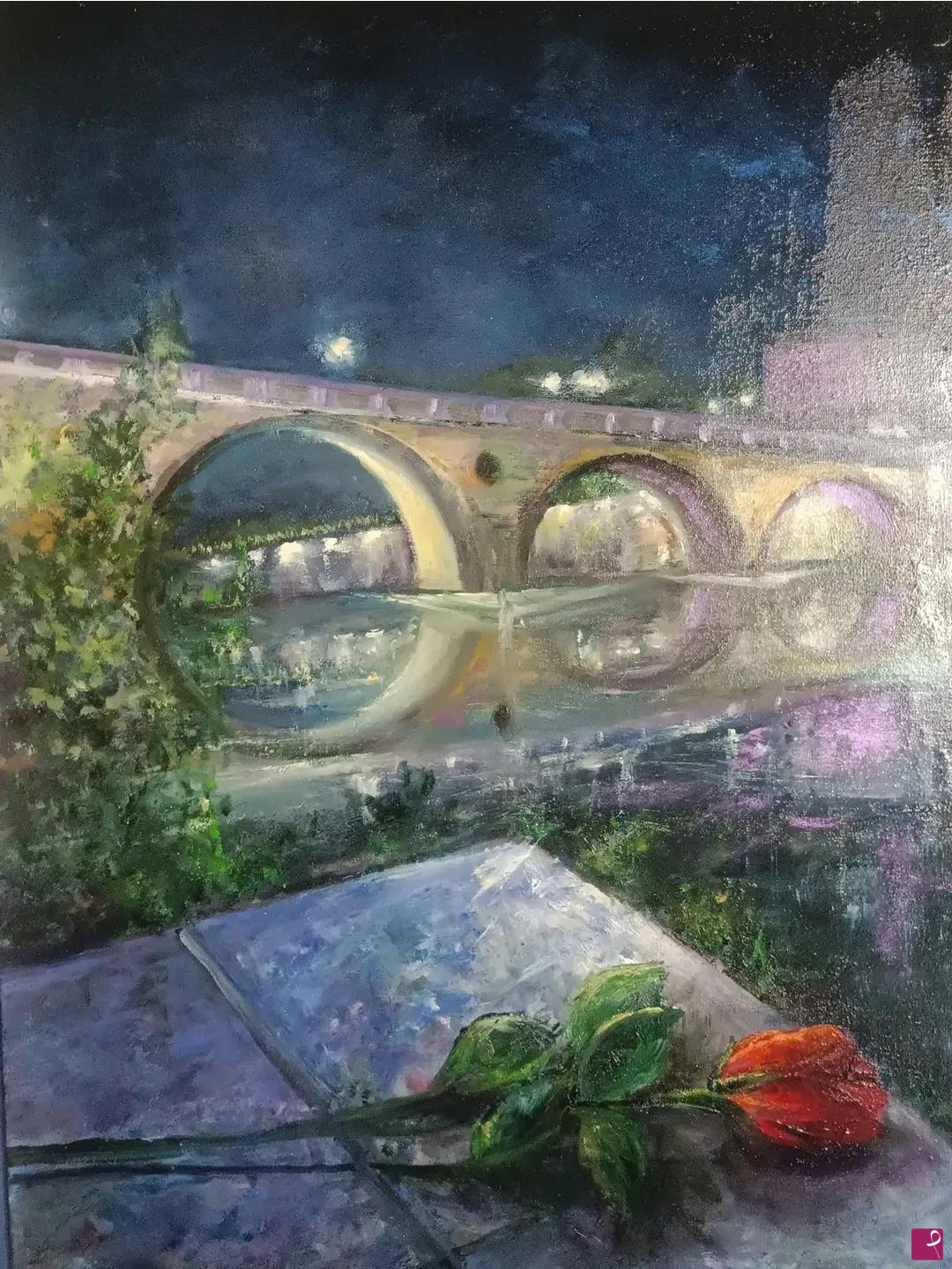 quadri in vendita online - Lungotevere notturno
