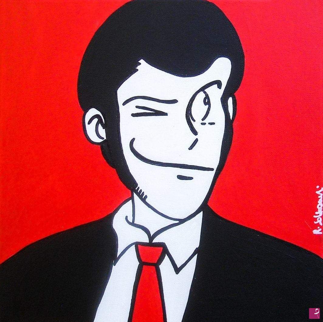 quadri in vendita online - "Lupin" acrilico su tela 30x30