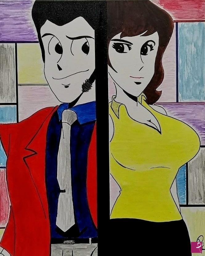 quadri in vendita online - Lupin e Fujiko - Coppia di ladri