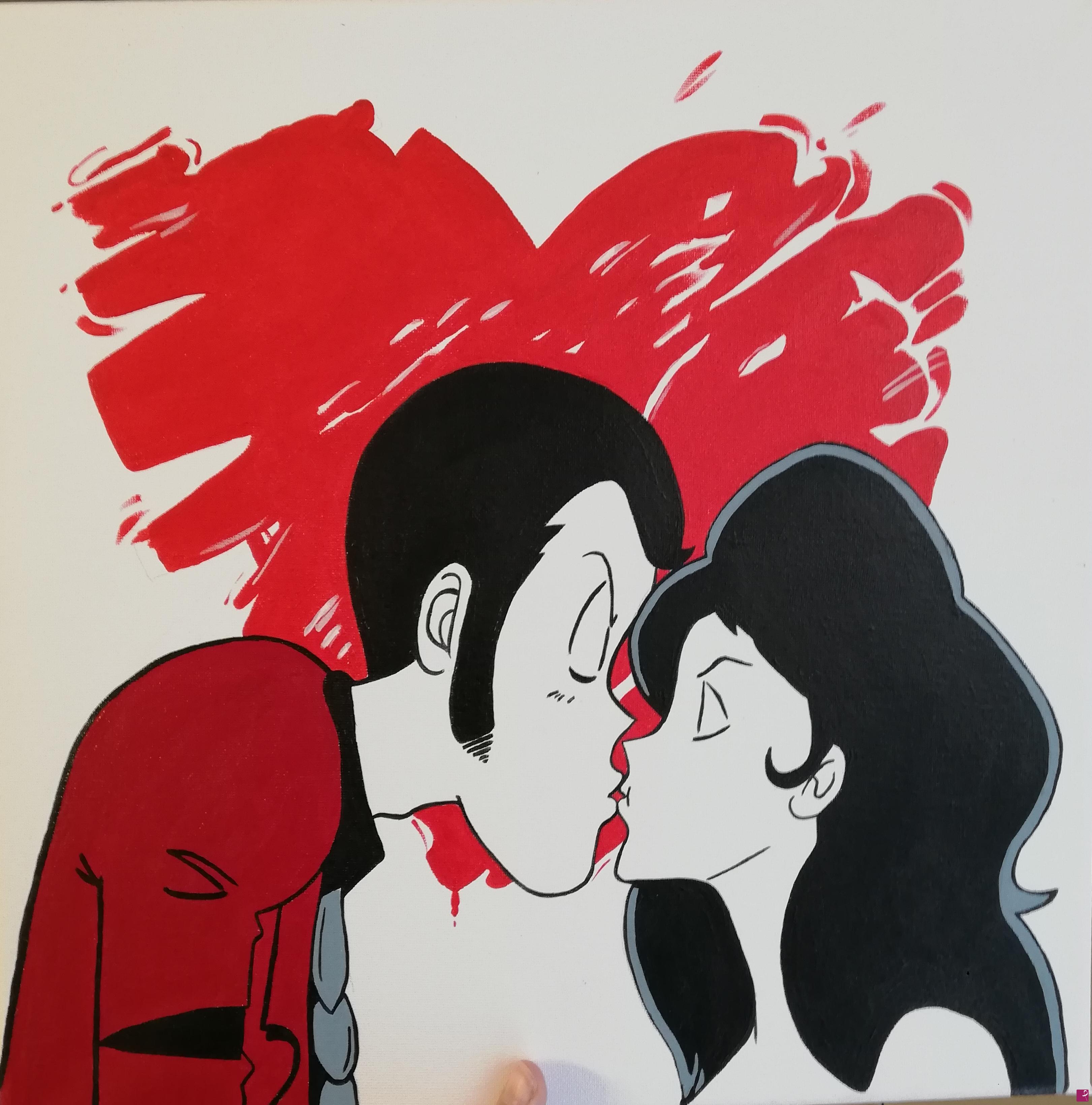 quadri in vendita online - Lupin & Margot kissing