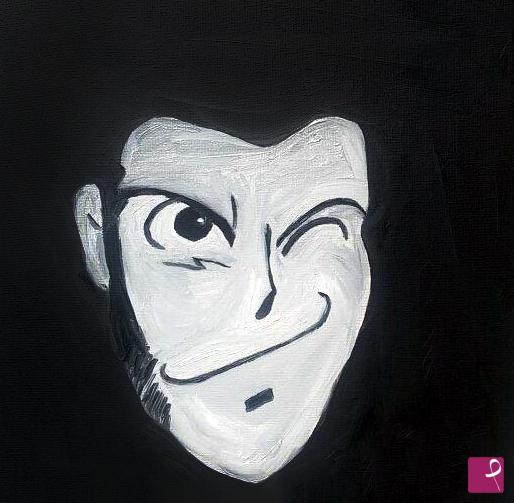 quadri in vendita online - "Lupin" olio su tela 30x30