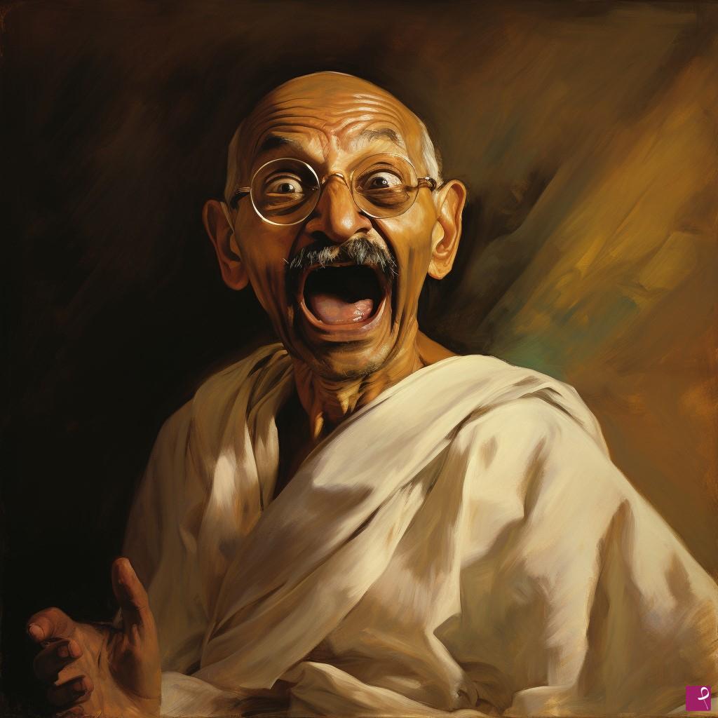 quadri in vendita online - L'urlo di Gandhi! Dipinto da Rembrandt